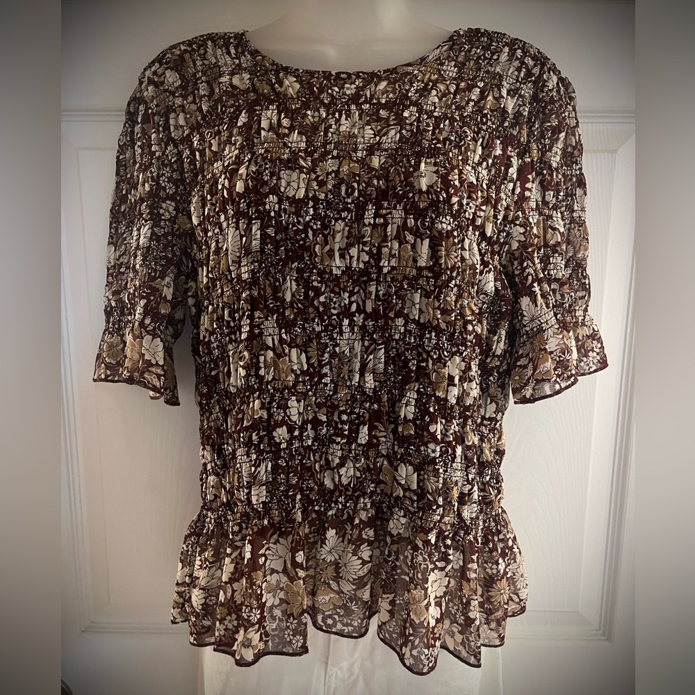 Express Flutter Sleeve Smocked Blouse